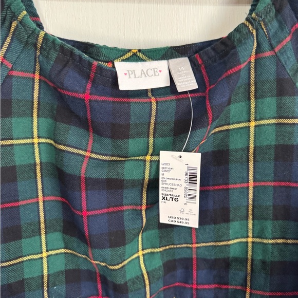 The Children's Place Plaid Dress - Green, Blue, Pink - Picture 4 of 6